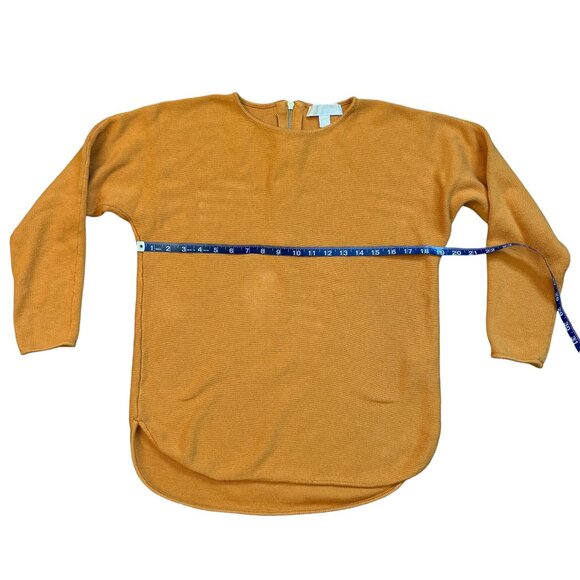 Michael Kors Mustard Yellow Knit Tunic Sweater 3/4 Sleeve Zipper Detail – Medium - Picture 15 of 16